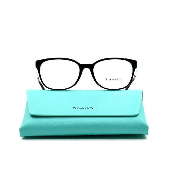 TIFFANY&CO TF2177 8055 BLACK ON TIFFANY BLUE EYEGLASSES FRAME - Picture 9 of 10
